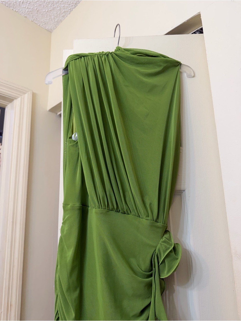 SHEIN Olive Green One-Shoulder Ruched Mini Dress - Picture 6 of 6